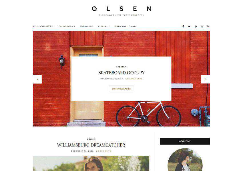 Olsen Light free wordpress theme wp responsive fashion lifestyle blog
