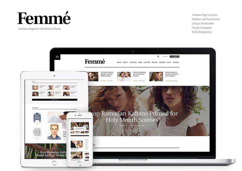 Femme Online wordpress theme fashion lifestyle blog