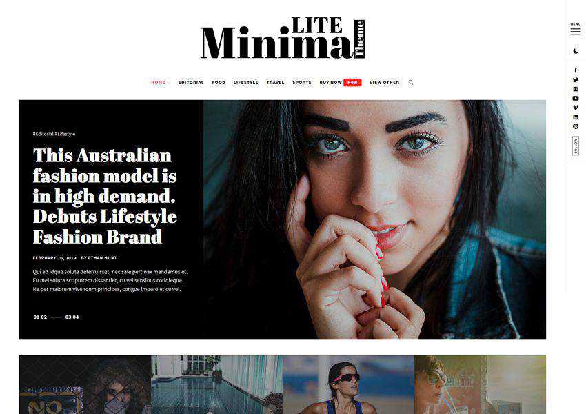 Minimal Lite - Masonry Layout free wordpress theme wp responsive fashion lifestyle blog