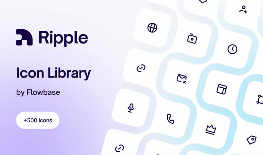 Ripple Icon Library Free Figma Web UI Kit Template