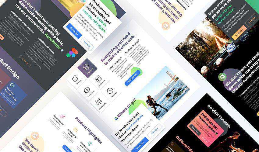Call To Action Blocks free figma ui web layout template