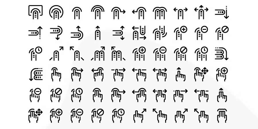 Material Finger Gesture icon set