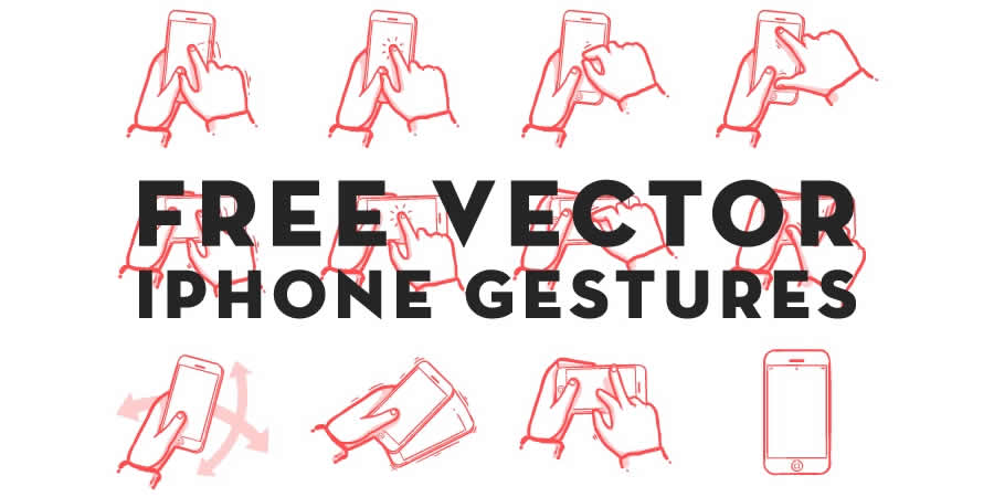 Gestures free icon set mobile app development designer
