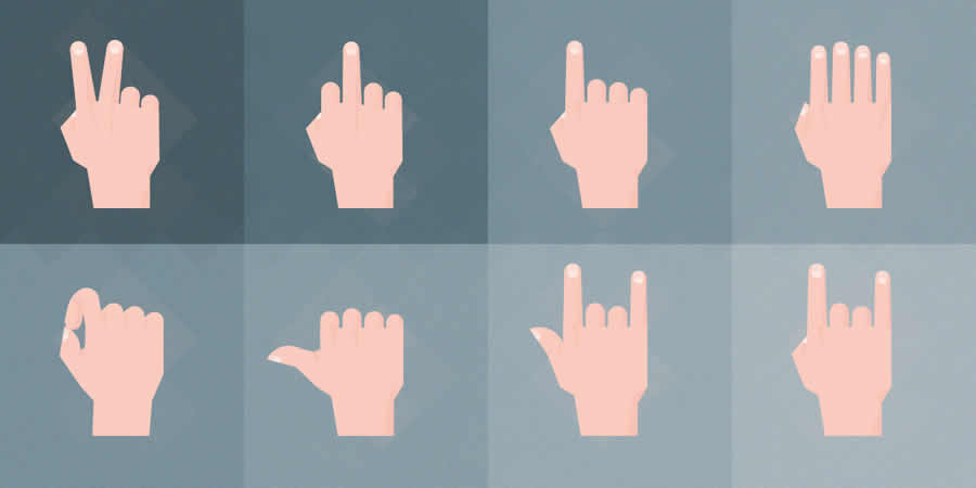 Material Design Hand Gestures mobile app development designer