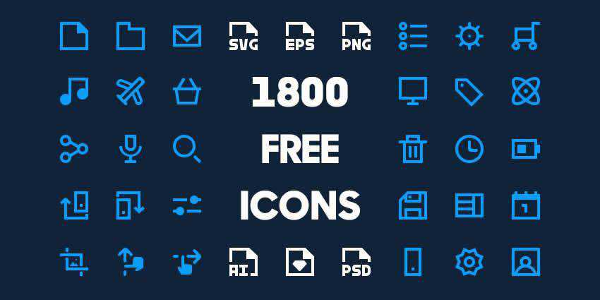 1800 Free Minimal Icon Pack