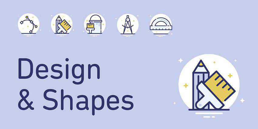 25 Design Shapes Icons AI EPS SVG PNG