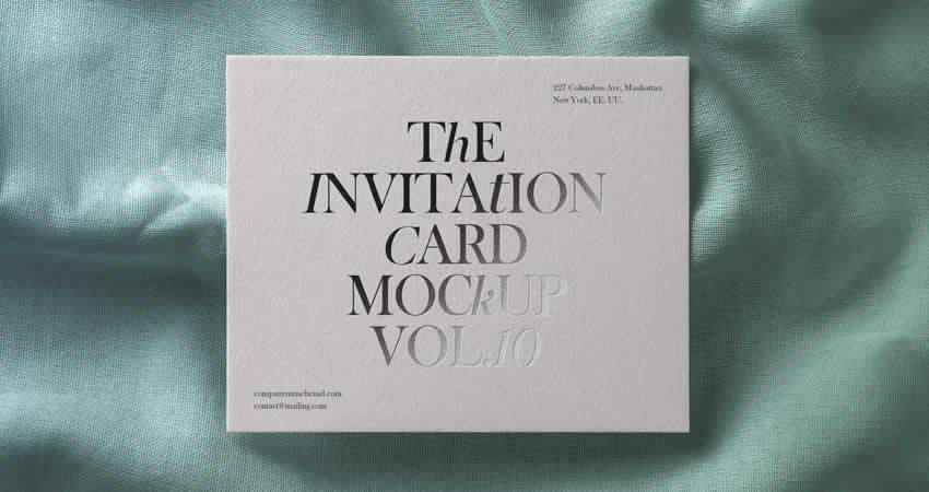 Stylish Invitation Card Mockup Template Photoshop PSD