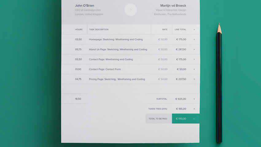 Modern Invoice Template INDD InDesign