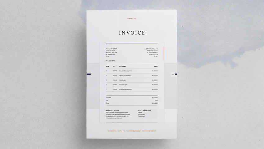 The Design Invoice InDesign INDD