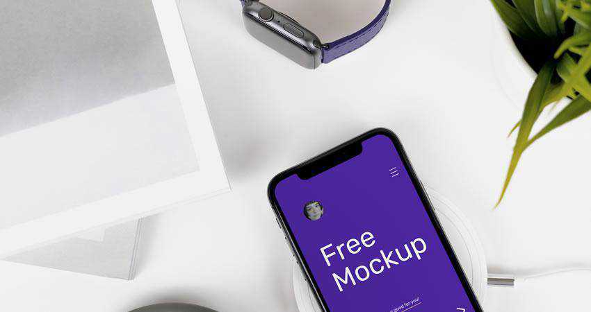 X on Desk free iphone mockup template psd photoshop