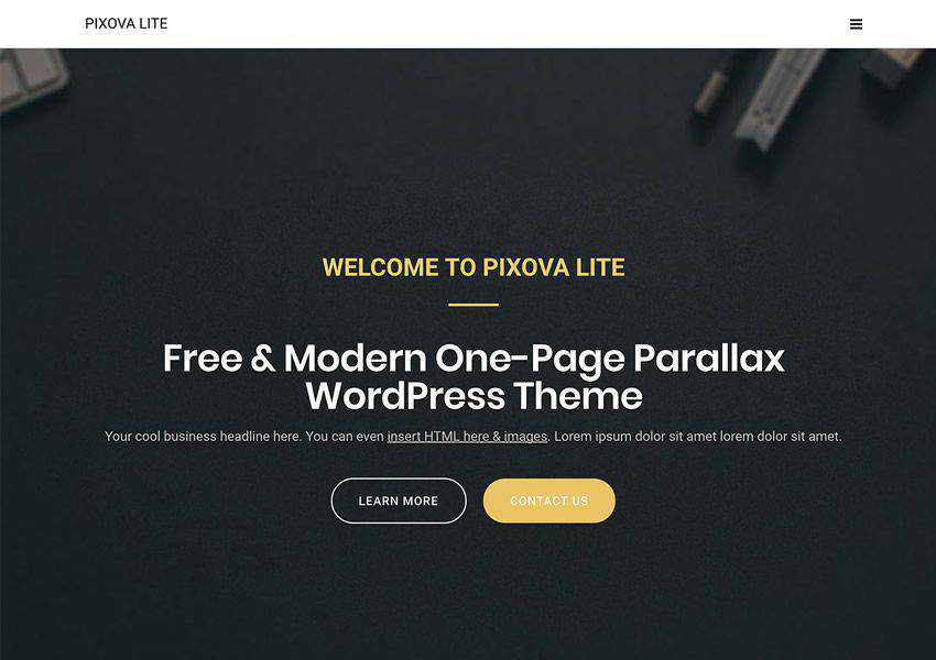 Pixova Lite free wordpress theme wp responsive landing page business