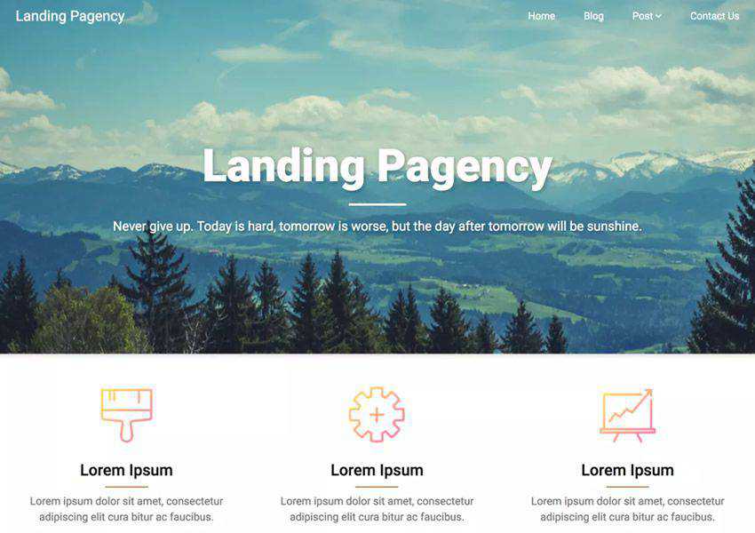 Pagency Minimal One-Page free wordpress theme wp responsive landing page business
