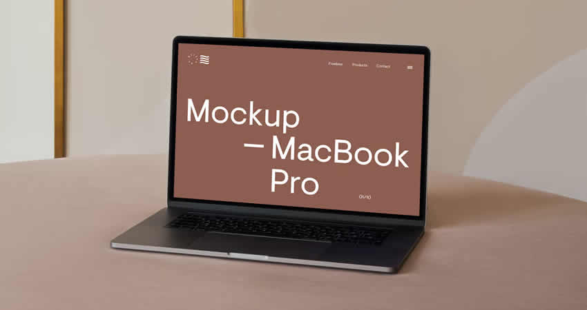 MacBook Pro on a Sofa Mockup free template psd photoshop