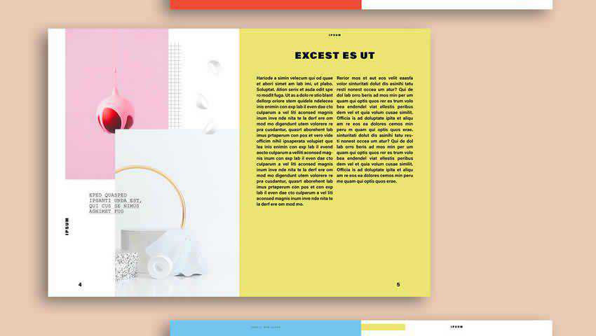 Memphis Design-Inspired Magazine Layout for Indesign