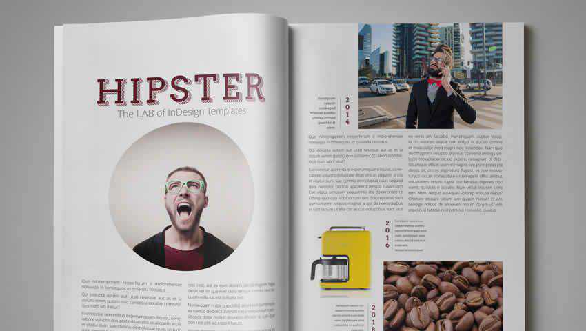 Hipster Magazine Template for InDesign