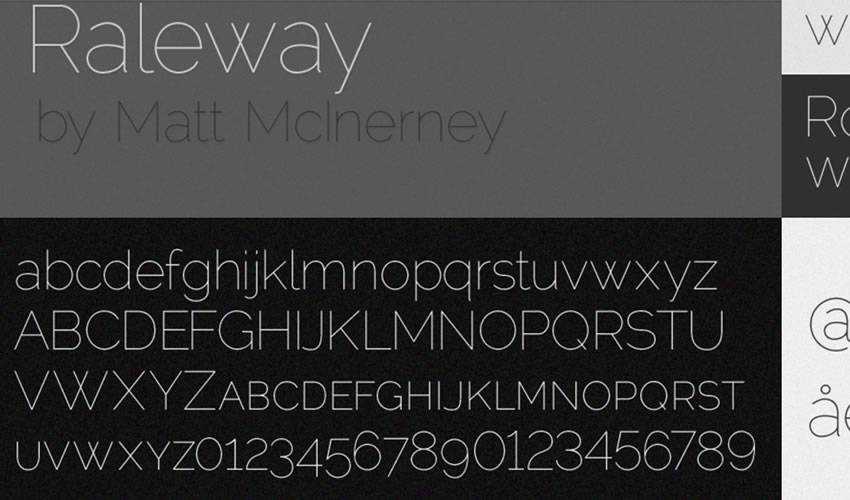 Raleway Elegant Sans-Serif free minimal font design typecase typography