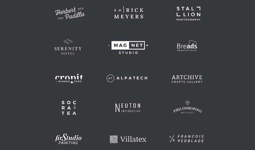15 minimal psd photoshop free logo template brand collection pack