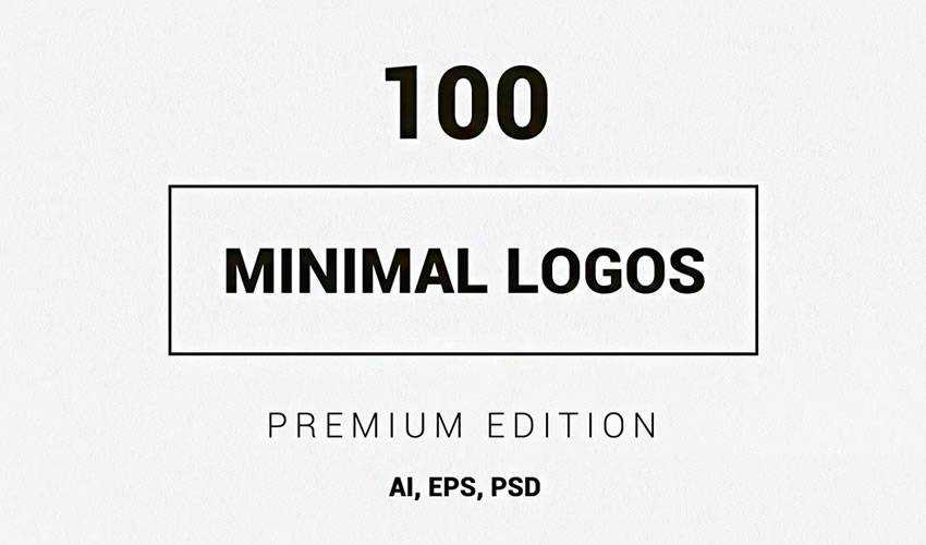 100 minimal ai illustrator psd photoshop logo template brand collection pack