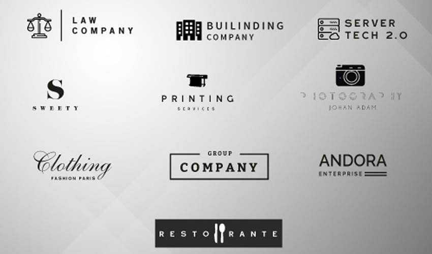 10 minimal psd photoshop free logo template brand collection pack