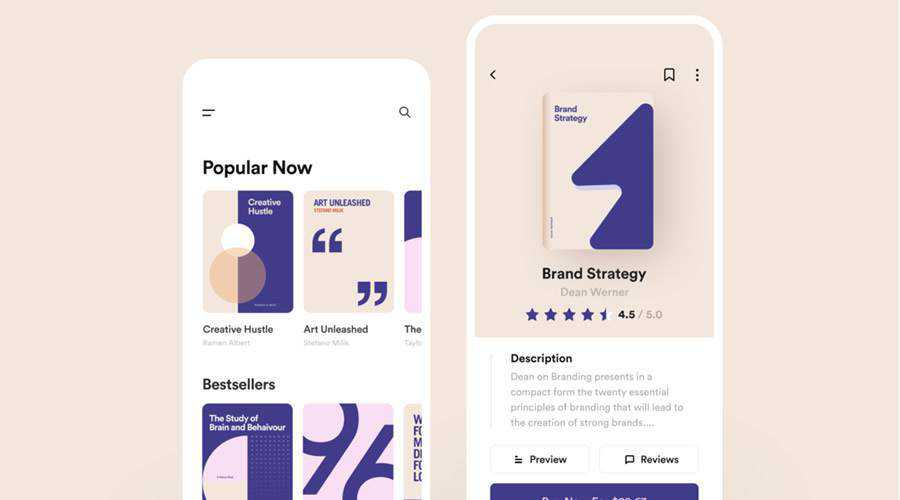 Book Store free mobile app ui kit Figma ios android