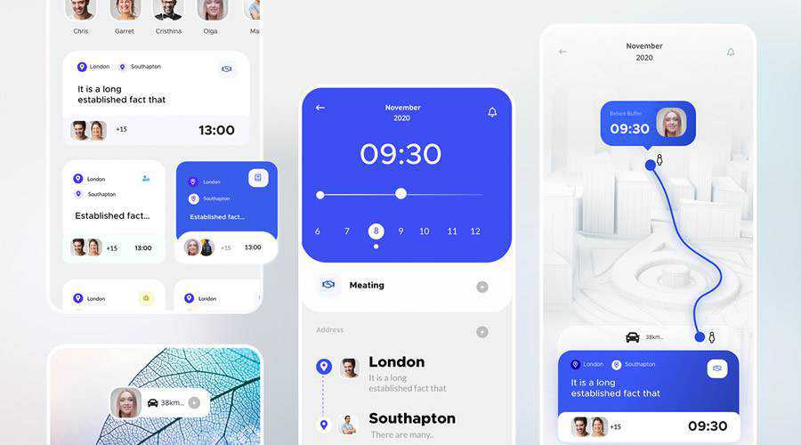 Calender Appointment free mobile app ui kit Adobe XD ios android
