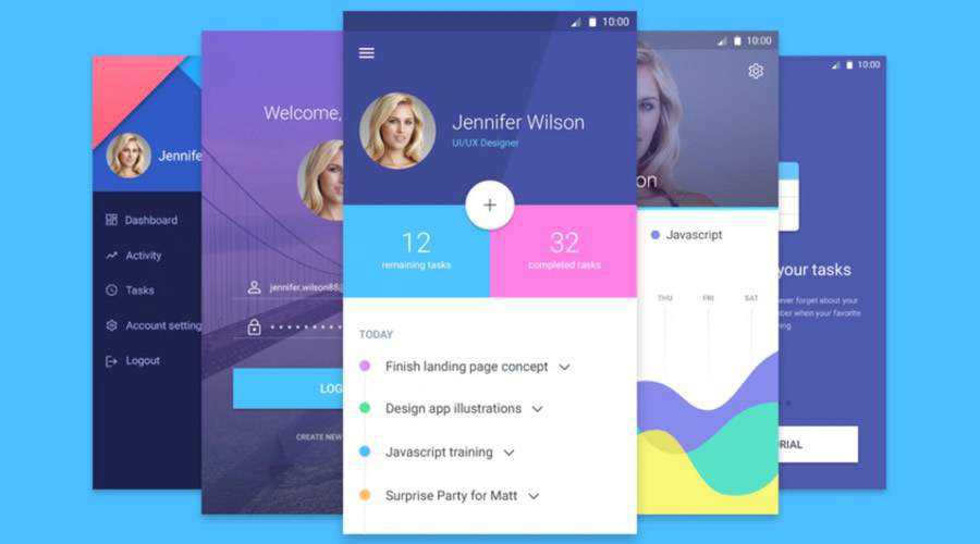 Material Screens free mobile app ui kit Photoshop PSD psd ios android