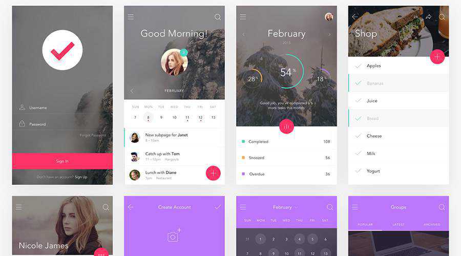 Do Free Mobile Productivity app ui kit ios android