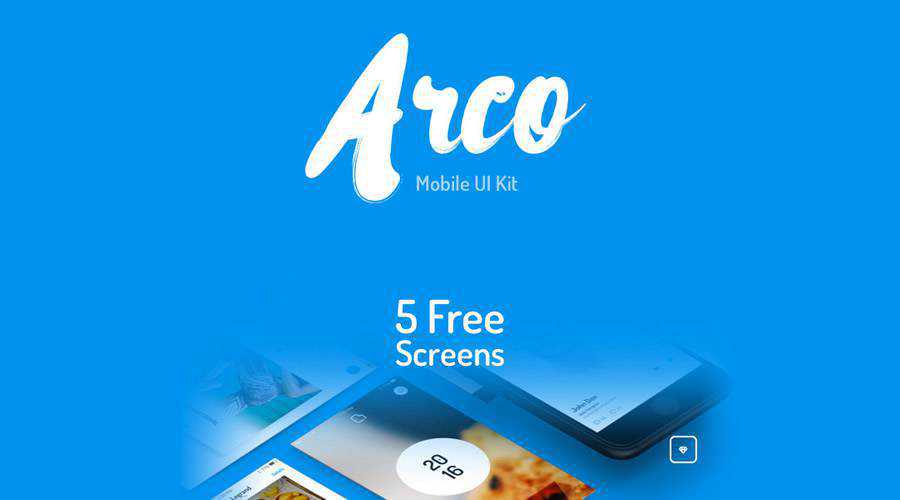 Arco free mobile app ui kit Photoshop PSD psd Sketch ios android