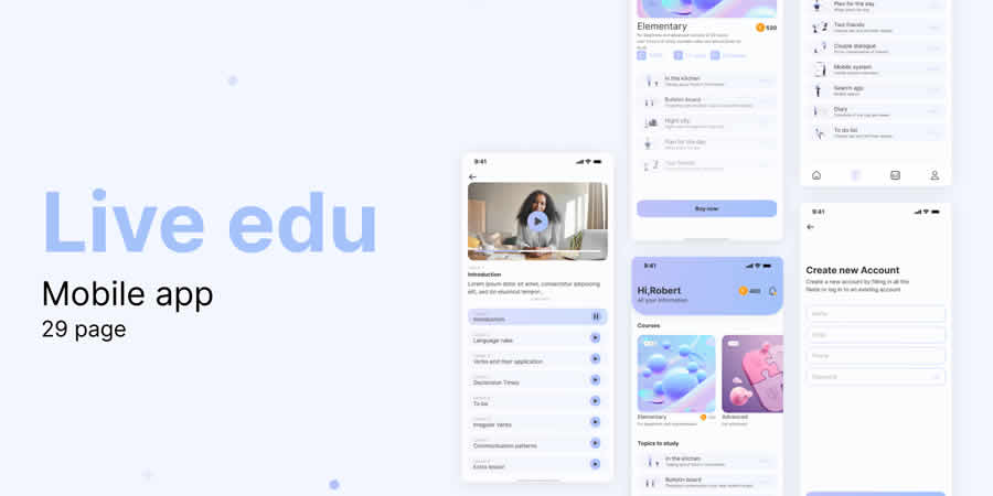 Live Edu Mobile App UI Kit
