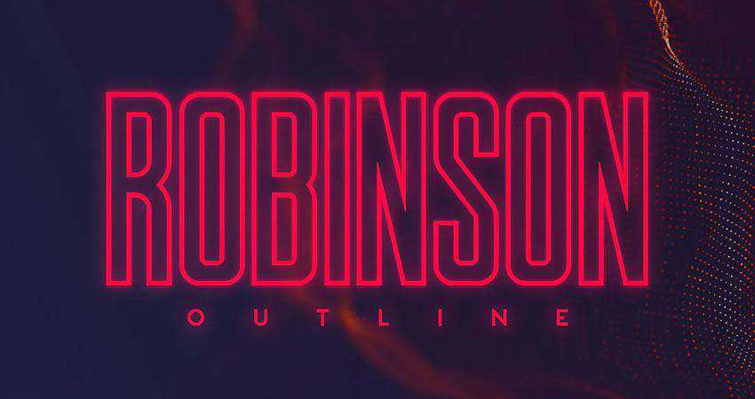 Robinson free outline font family