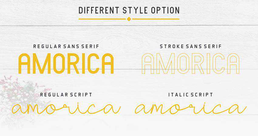 Amorica free outline font family