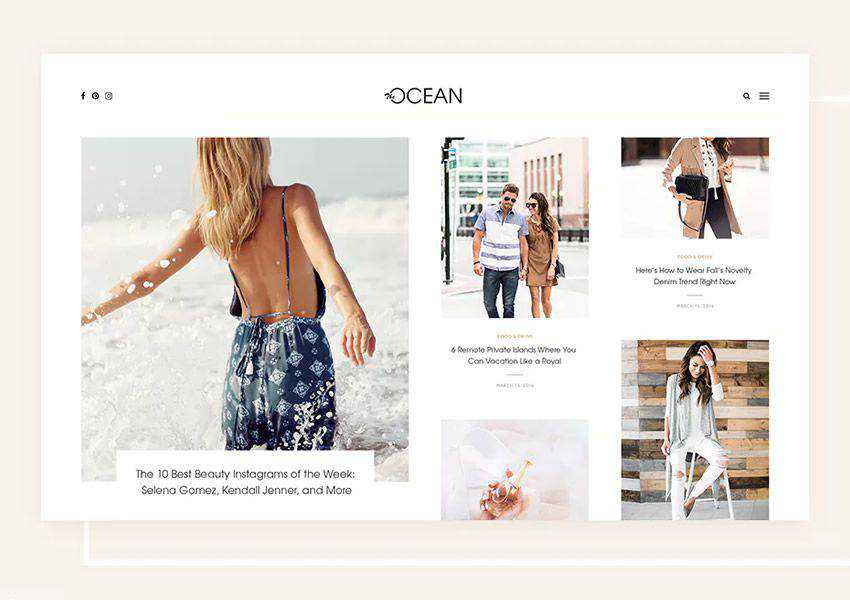 Ocean Exquisite wordpress theme personal blog blogger blogging
