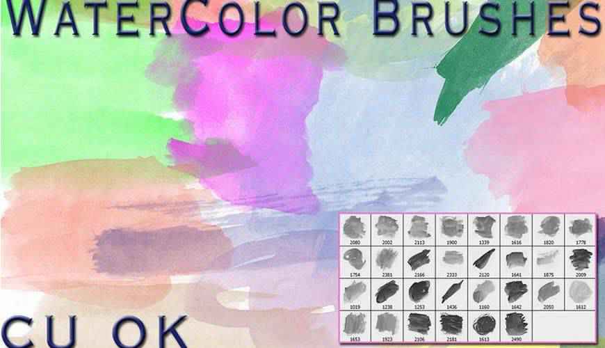 Hi-Res watercolor photoshop brushes free
