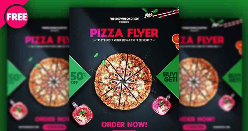 Pizza Flyer Template Photoshop PSD