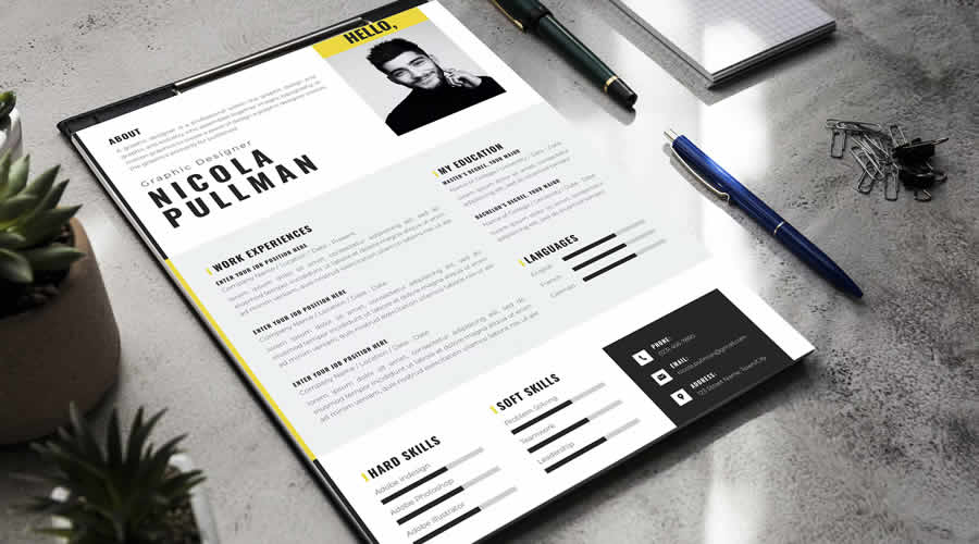 Clean & Modern Resume Templates Word PSD AI InDesign Formats