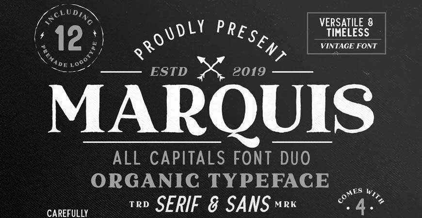  Marquis Organic Font Duo free title headline typography font typeface