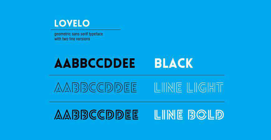 Lovelo free title headline typography font typeface