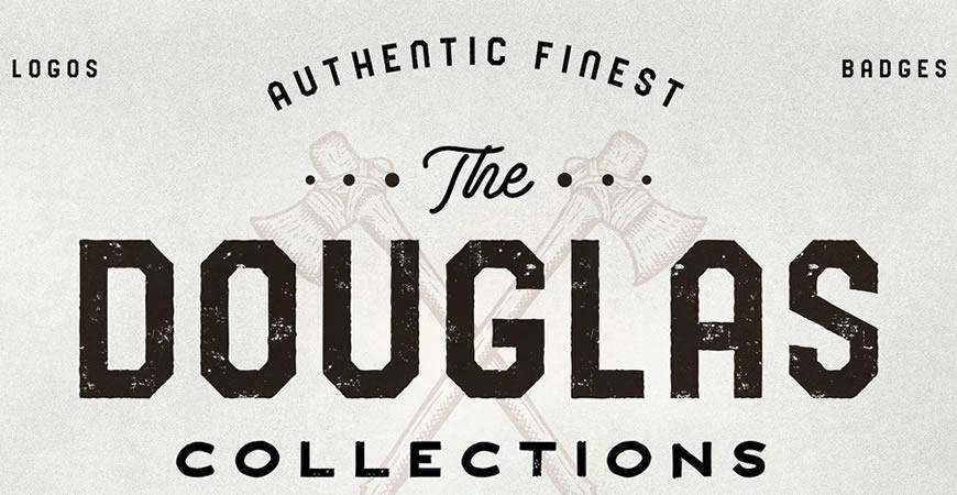 The Douglas Collections free title headline typography font typeface