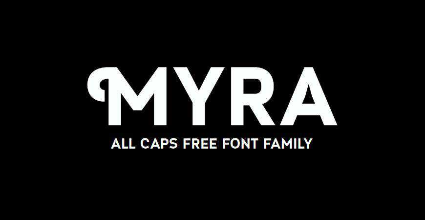 Myra free title headline typography font typeface
