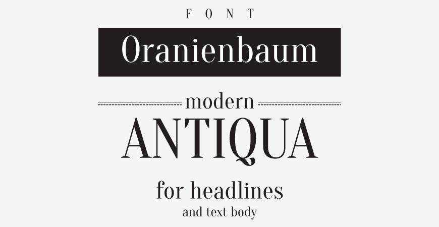 Oranienbaum free title headline typography font typeface