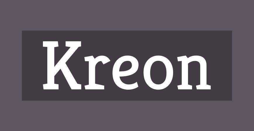 Kreon free title headline typography font typeface