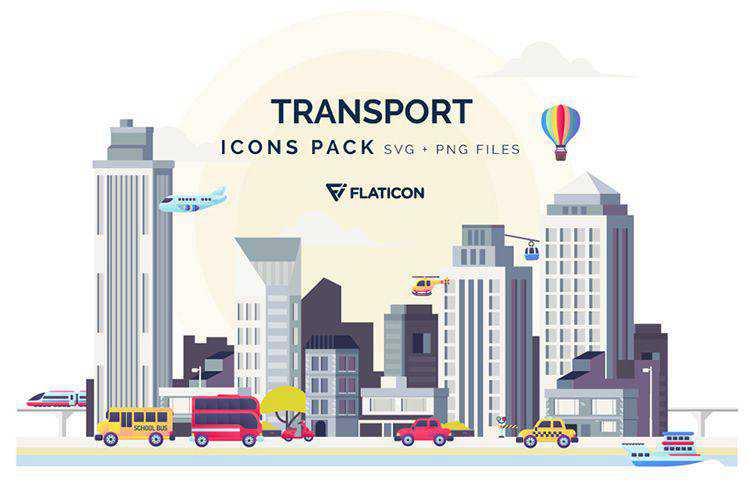 Free Transport Icon Set (50 Icons in SVG & PNG Formats)