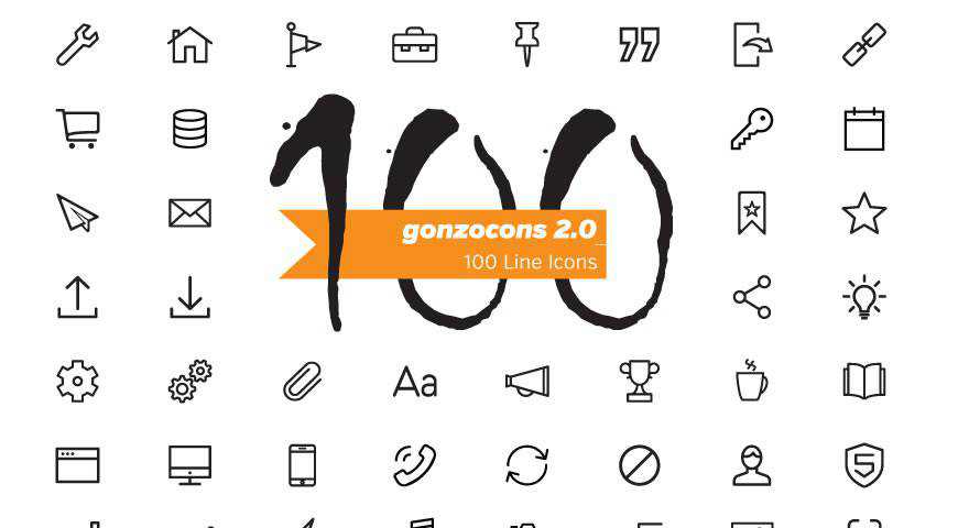 Gonzocons 2.0 Line Icons @fontface webfont free