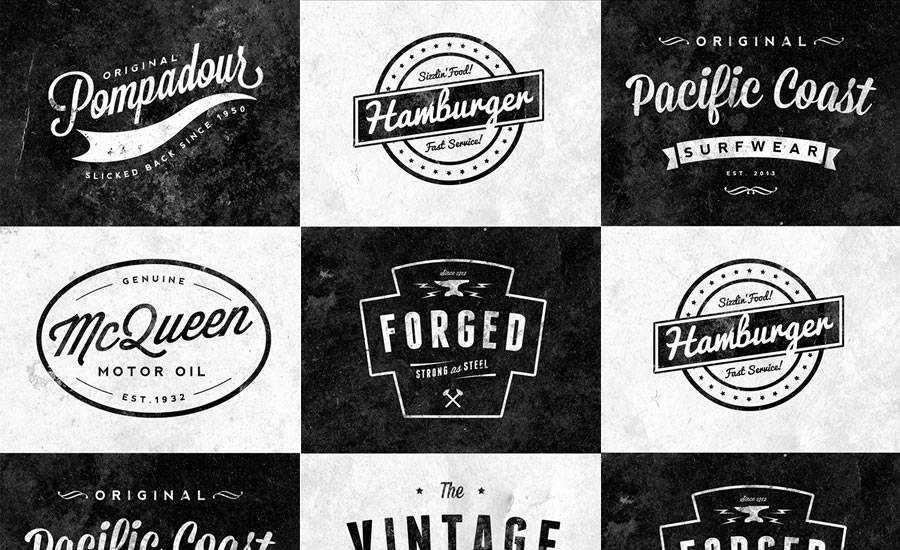 Free Customizable Retro Vintage Logos PSD Format