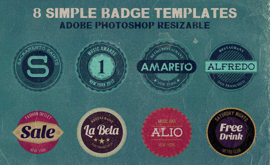 Free Simple Badge Templates PSD Format