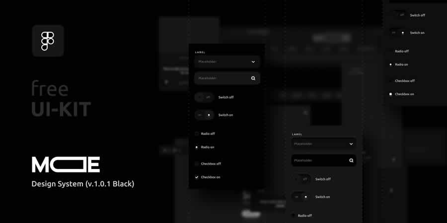 Dark Mode Design System Free Web UI Kit Figma 