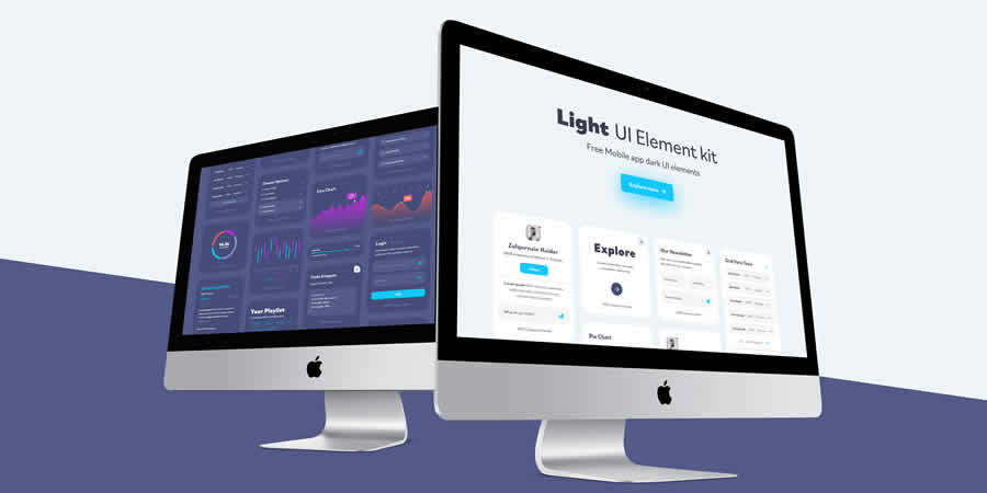 Dark & Light UI Element Free Web UI Kit Adobe XD