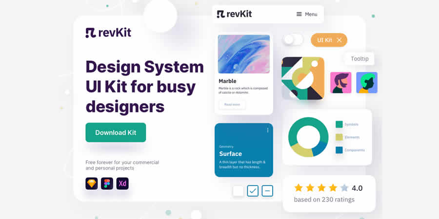 RevKit Design System Free Web UI Kit 