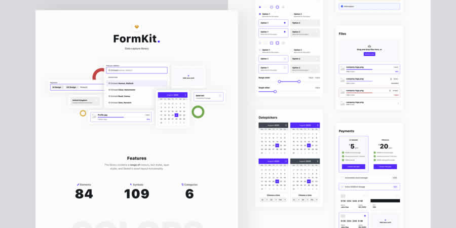 FormKit Form Components Library Free Web UI Kit Sketch App