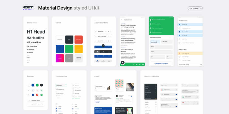 Material Design UI Components Library Free Web UI Kit Figma